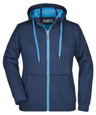 Image de James and Nicholson - Veste pour femme LT5350 (L) (bleu marine/bleu aqua)