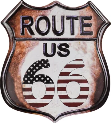 Image de Moritz Plaque en tôle 45 x 50 cm Route 66 US Flag Deco Plaque en métal rétro Vintage Retro Proverbes drôle
