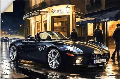Produktbild von ARTland Wandbild, selbstklebend BMW Z8 nachts in Paris Größe: 90x60 cm