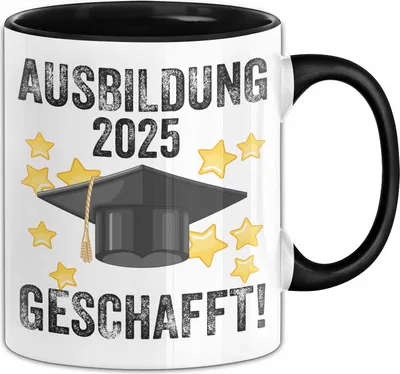 Produktbild von Trendation - Ausbildung Bestanden Geschenk Tasse Geschenkidee Bestandene Prüfung Abschluss 2023 Endlich Geschafft (Schwarz)