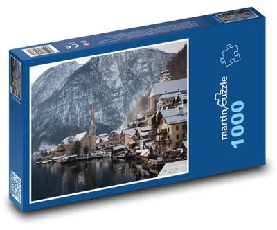 Zdjęcie produktu dla Puzzle 1000 Zaśnieżone miasto w górach - martinpuzzle