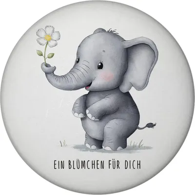 Produktbild von Grauer Elefant - Blümchen für dich Magnet