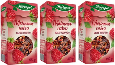 Produktbild von Herbapol Himbeere Früchtetee lose 3x 100g - loser Himbeertee - Tee Mischung