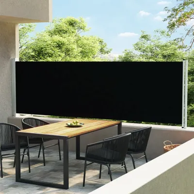 Obrázok produktu pre Maison Exclusive – Výsuvná bočná markíza 140 x 600 cm, čierna