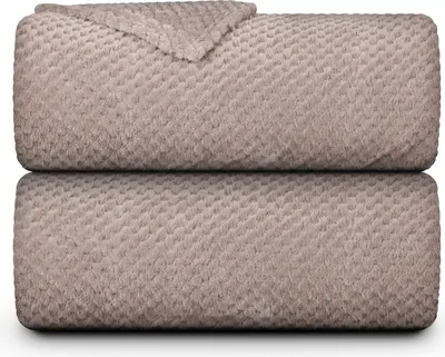 Immagine prodotto di Coperta di flanella coccolosa 150x200cm (grigio sabbia) Coperta dalla struttura soffice per divano, divano e letto, copriletto, divano, lancio