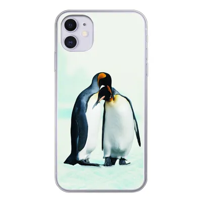 Produktbild von MuchoWow® Handyhülle Schutzhülle Hülle für iPhone 11 Pinguine - Schnee - Familie Silikon Softcase Handy Hülle - Handytasche
