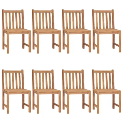 Image de vidaXL Chaises de jardin 8 pcs. avec coussins teck massif