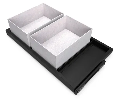 Immagine prodotto di Kit 2 Cestelli e Vassoio per Amadio Regolabile 800 mm Emuca Nero