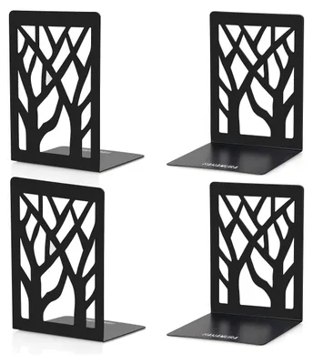 Produktbild von Hanamura Buchstütze - 2 Sätze à 2 - Stilvolles Design - Rutschfeste Füße - Multifunktional einsetzbar - Buchständer - buchstützen metall