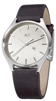 Produktbild von XEN Herrenuhr dunkelgrau XQ0235 Wasserdicht 50m Armband Leder mit Uhrenbox