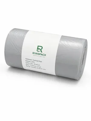 Produktbild von RyanPack Müllbeutel ohne Griff LDPE 50×60 cm 17µ Grau – 1000 Stück Karton, KI-generiertes Bild