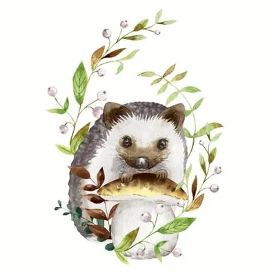 Produktbild von 20 Servietten Forest Hedgehog - Igel an Steinpilz 33x33cm