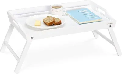 Obrázok produktu pre Famanu Servírovací stolík z bambusu – skladací, biely