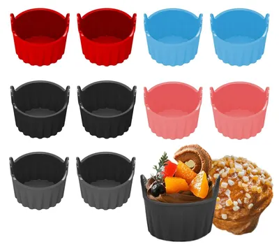 Productafbeelding van Solidchoice - Siliconen Bakvorm Voor Airfryer, 10 Stuks Herbruikbaar