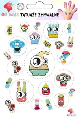 Produktbild von Abwaschbare Tattoos für Kinder „Kreaturen und Monster“ – All4Kids