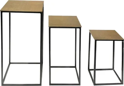 Immagine prodotto di Tavolino Kaheku colonna di fiori Oppdal set di 3 pezzi oro 123503538