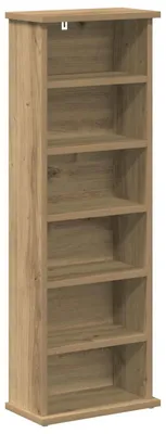 Image de vidaXL Étagère CD Artisan-Chêne, 60 x 17 x 92 cm, en panneaux de particules