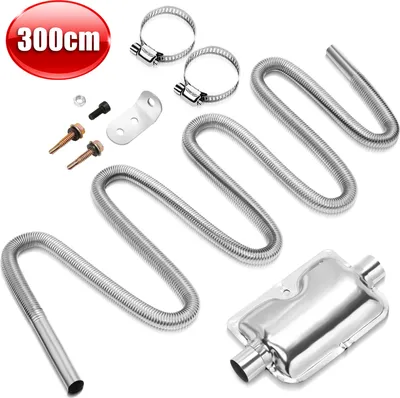 Produktbild von Yakimz 300cm Abgasschlauch Schalldämpfer Set Abgasrohr Edelstahl Diesel Standheizung Auspuffrohr
