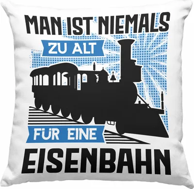 Produktbild von Trendation - Modeleisenbahn Geschenk Deko-Kissen mit Füllung 40x40 Spruch Geschenk Geschenkidee Opa Rentner Dampflokomotive Eisenbahn Sprüche (Rosa)