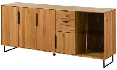 Immagine prodotto di MASSIVMOEBEL24 | Credenza in legno di quercia selvatica 180x43x79 oliato naturale LINDAU #09