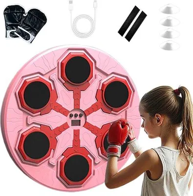 Produktbild von Elektronischer Fitness-Boxing-Trainingsanlage, Wireless, Wandmontiert, mit LED und Sound, Ideal für Heim, Büro, Fitnessstudio