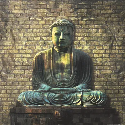 Produktbild von Buddhismus Kunstdruck Bild - Buddha In Meditation (70 x 70 cm)