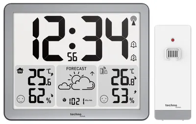 Produktbild von Technoline WS 6780, Weiß, Schwarz, Außen-Thermometer, Innen-Luftdruck, Innen-Thermometer, Innen-Hygrometer, Barometer, Hygrometer, Thermometer, 173 mm, 27 mm, 140 mm
