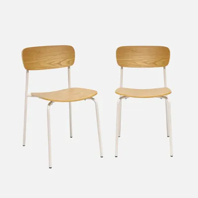Immagine prodotto di Set 2 sedie vintage in metallo e compensato , Beige