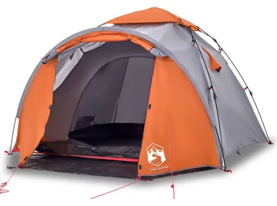 Immagine prodotto di vidaXL Tenda da campeggio a cupola 3 persone grigio e arancione sgancio rapido
