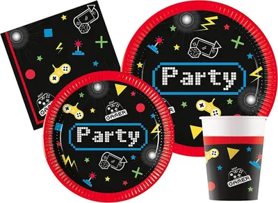 Produktbild von Gaming Party Partyset zum Kindergeburtstag 44 tlg.