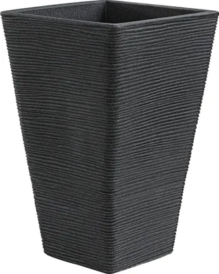 Produktbild von Dehner Pflanzvase Capri, ca. 35 x 35 x 55 cm, Kunststoff, anthrazit