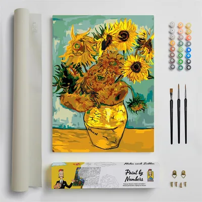 Imagen del producto de Kit de pintura por números de Van Gogh, "Girasoles", 40 x 50 cm
