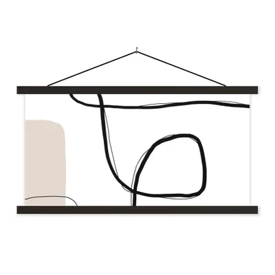 Produktbild von MuchoWow® Textilposter Abstrakt - Pastell - Minimalismus 120x60 cm mit schwarzem Rahmen - Dekoration Schlafzimmer