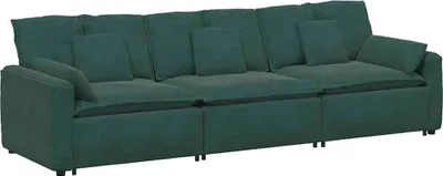 Zdjęcie produktu dla Sofa modułowa z poduszkami, ciemnozielona