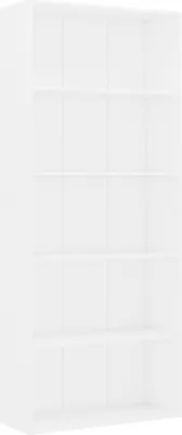 Produktbild von Bücherregal 5 Fächer Weiß 80x30x189 cm Holzwerkstoff