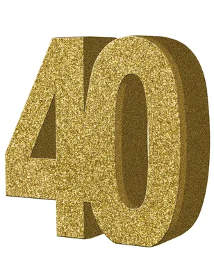 Produktbild von Tischdeko glitzernde Zahl 40 gold 20cm