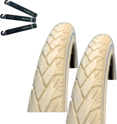 Zdjęcie produktu dla 2 x Rexway „Mencos” krem do ochrony opon rowerowych przed przebiciem z refleksem 37-622 (28 x 1 5/8 x 1 3/8) wraz z łyżką do opon maxxi4you