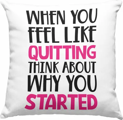 Produktbild von Trendation - Motivation Spruch Deko-Kissen mit Füllung 40x40 Frauen Geschenk Selbstständige Entrepreneur Gechenkidee Boss When You Feel Like Quitting (Grau)