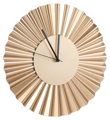 A close-up studio shot of a decorative wall clock.