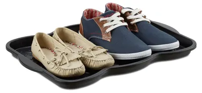 Schuhabtropfschale klein, Kunststoff, für 4 Schuhe, 3x50x38 cm, schwarz