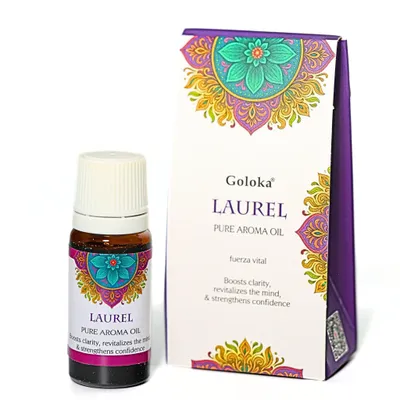 Produktbild von Goloka Duftöl - Indische Naturdüfte für Aromatherapie, Raumduft, Diffusor, Duftlampe (10ml), Laurel