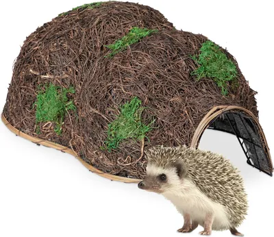 Produktbild von Relaxdays Igelhaus, Stroh, Igelhotel ohne Boden, Winterquartier für Igel im Garten, HBT: 21 x 32 x 48 cm, Igelbau, braun