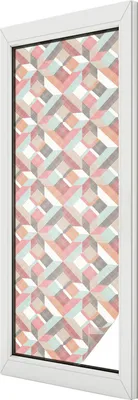 Obrázek produktu pro Vitrážová fólie na okna - 146x50 cm - vitrážový vzor - neprůhledná dekorativní fólie na ochranu soukromí - samolepicí, UV ochrana - geometrické diamanty