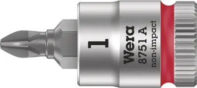 Produktbild von WERA Phillips-Steckschlüsseleinsatz PH1 28 x 6,35 x 12 mm