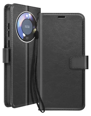 Immagine prodotto di Mayaxess, custodia a portafoglio con passante e supporto per Honor Magic 8 Lite, nero