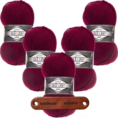 Produktbild von 5 x ALIZE Superlana Midi 390 Cherry mit Label