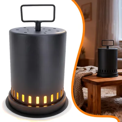 Produktbild von Kerzenheizer Metall Matt, Tisch Kerzenofen mit Tragegriff, Windgeschützter Teelichtofen für Zuhause, Camping, Deko und Handwärmer