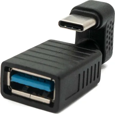 Immagine prodotto di SYSTEM-S USB 3.1 U Adattatore a 180° da spina di tipo C a presa 3.0 di tipo A cavo nero