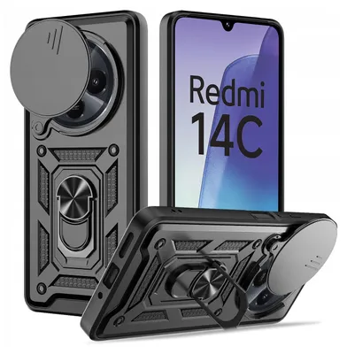 Produktbild von Etui für Xiaomi Redmi 14C PANCERNE SLIDE RING CASE + GLAS 9H