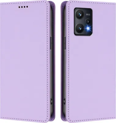 Immagine prodotto di Custodia in pelle per Realme 9 Pro 5G, custodia flip magnetica in Finto cuoio con supporto Viola chiaro